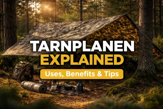 Tarnplanen camouflage tarp shelter in forest explained with uses, benefits, and tips